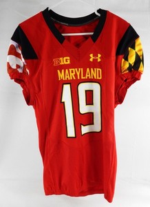 2014 Maryland Terrapins Cal Kee #19 Game Used Red Jersey Football 42 116