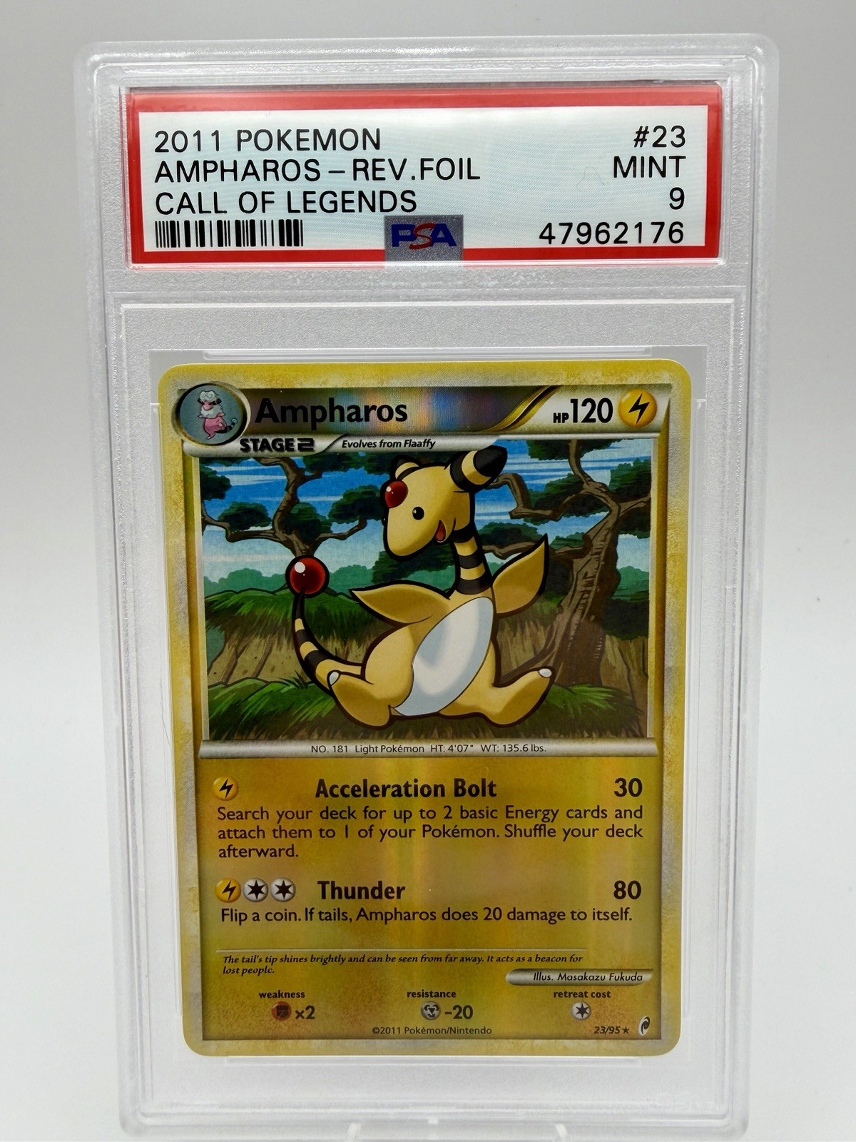 Pokémon Ampharos Call of Legends Rare Reverse Holo #23/95 English 2011 POP 13