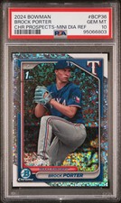 2024 BOWMAN CHROME PROSPECTS MINI DIAMOND REFRACTOR #BCP36 BROCK PORTER PSA 10