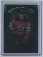 2023-24 UD SPx Black Obsidian Emerald Luke Hughes RC /30 #OR-43