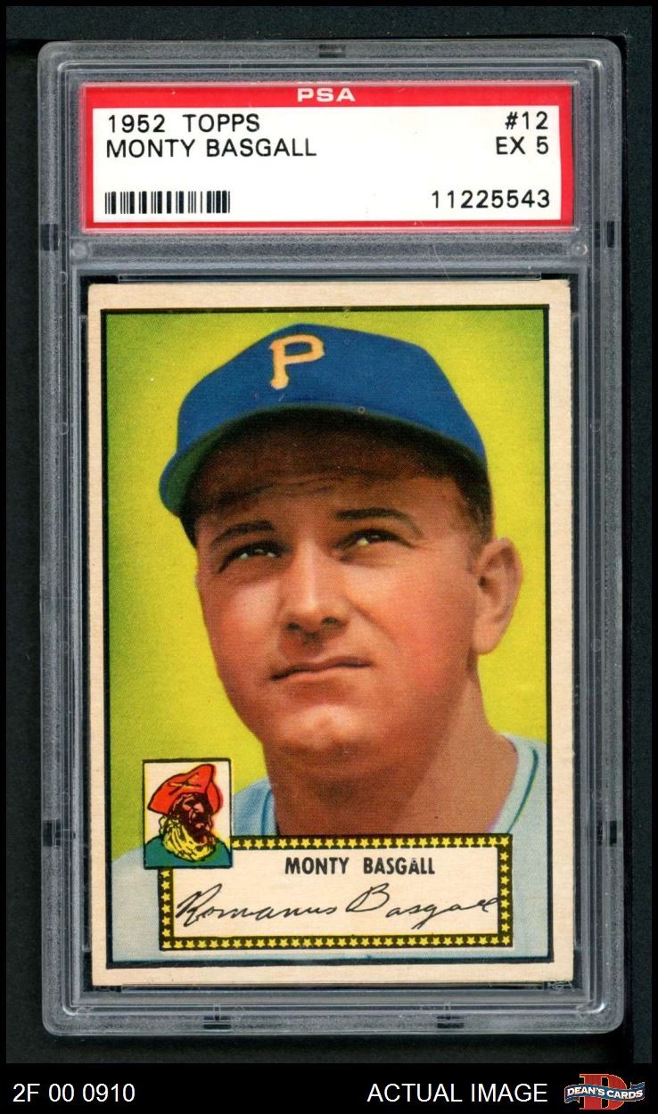 1952 Topps #12 Monty Basgall Pirates PSA 5 - EX