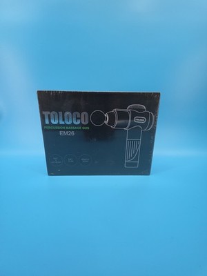 Toloco EM26 Black Rechargeable Cordless Deep Tissue Percussion Massage Gun