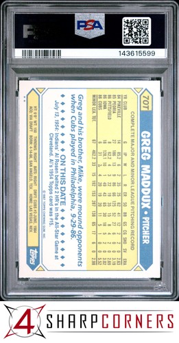1987 TOPPS TRADED #70T GREG MADDUX RC CUBS HOF PSA 9