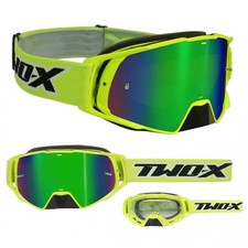 MX Brille TWO-X Rocket Crossbrille MX Enduro neon gelb verspiegelt grün