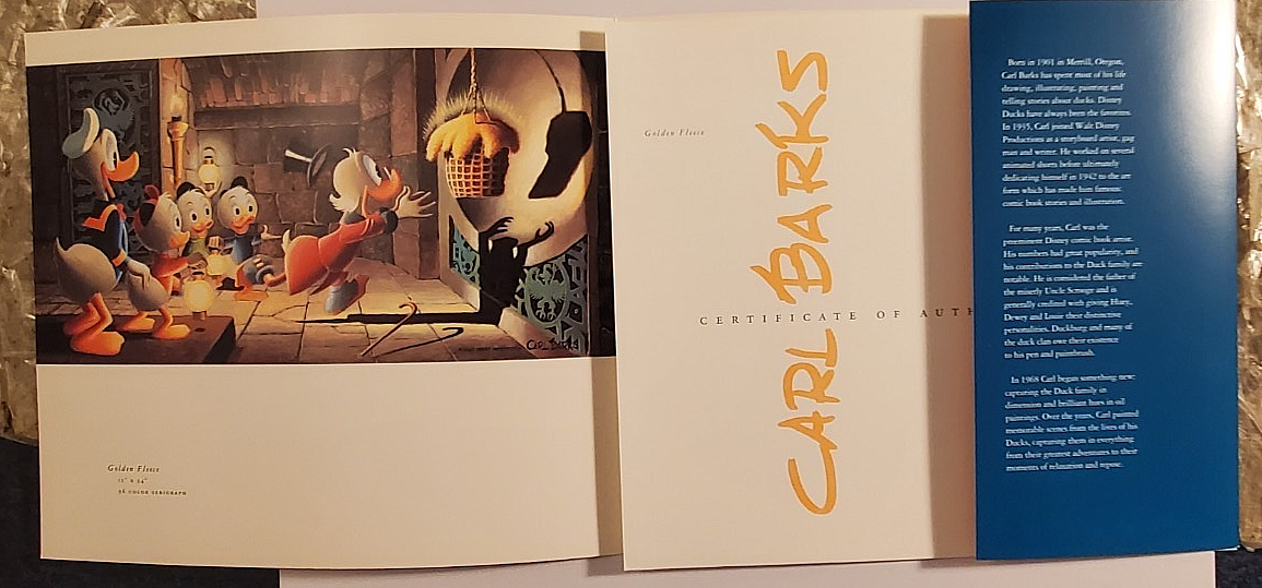 🟢 Carl Barks Golden Fleece Serigraph edition 100 REMARQUE Disney
