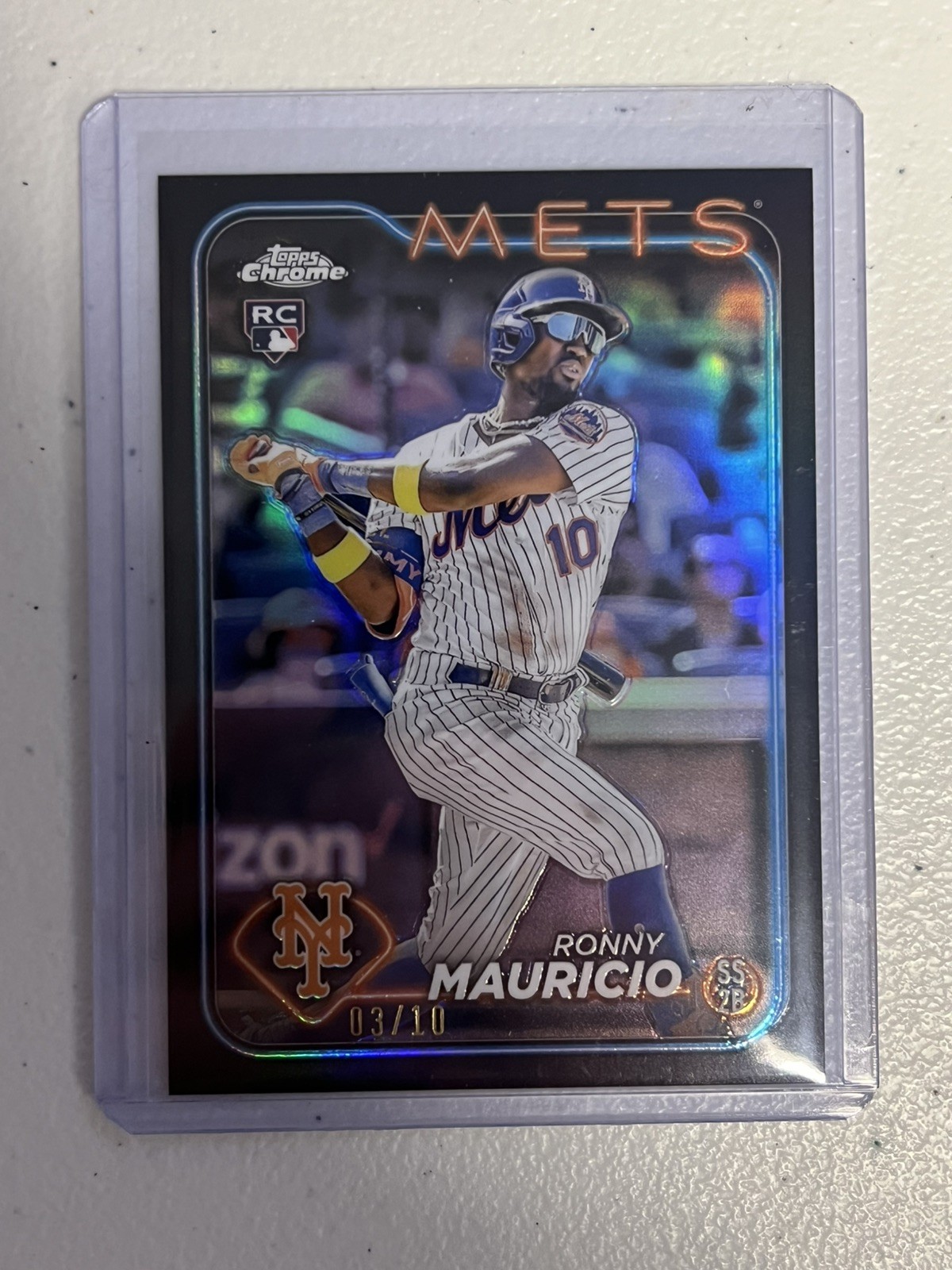 2024 Topps Chrome - Ronny Mauricio #28 Black Refractor Rookie /10 (RC)
