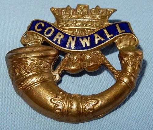 WW1 DUKE OF CORNWALL'S LIGHT INFANTRY MILITARY SWEETHEART BADGE WORLD WAR I