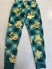 Pokemon Pikachu Green Pajama Pants Size 6 Small Unisex