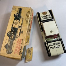 Ichiko Japan Tin Toy Highway Patrol Car Police FORD Showa Retro No Siren  BOX