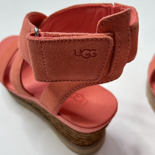 UGG Women's Ileana Ankle Wedge Sandal Size 8 Coral - Picture 8 of 9