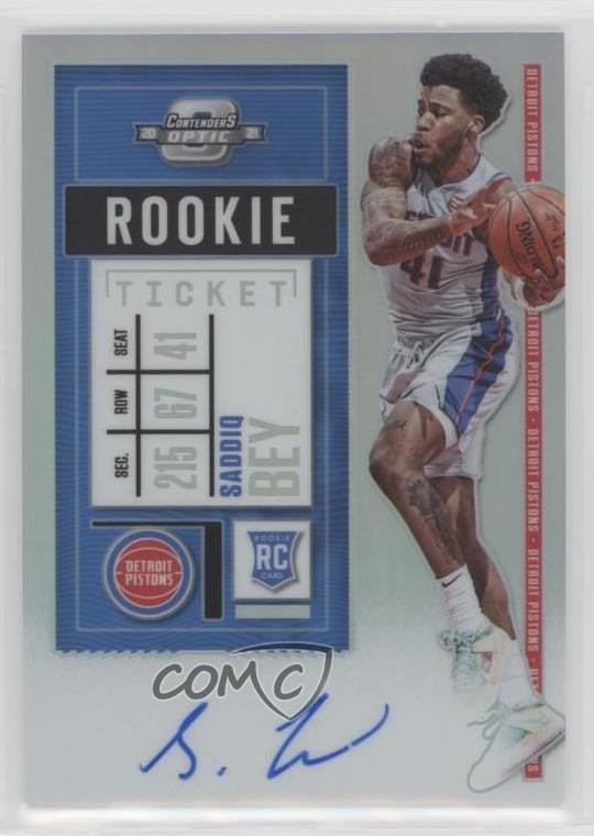 2020-21 Panini Contenders Optic Ticket Saddiq Bey #113 Rookie Auto RC s3g