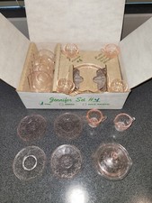 Vintage Mosser Glass Jennifer Pink Glass Set 1, 2, 4 17pcs EUC