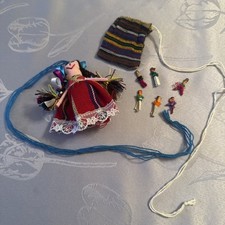 Handmade Worry Dolls With Bag From Mexico