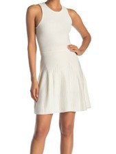 RACHEL ROY Womens White Sleeveless Above The Knee Fit + Flare Party Dress S