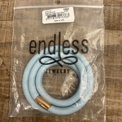 Endless Leather Bracelet Triple Light Blue   U449