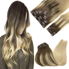 Clip in Hair Extensions Real Human Hair, Remy Human Hair Extensions Clip Ins for