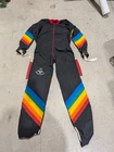 Vintage Flite Suit Skydiving Jumpsuit Rainbow Stripes Black (US)