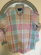 RALPH LAUREN Polo Authentic Madras Men L Long Sleeve Shirt From the 80's