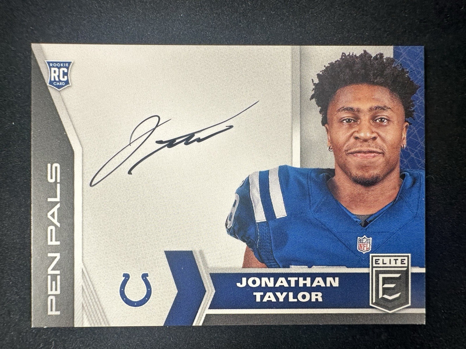 2020 Donruss Elite Jonathan Taylor Pen Pals Rookie Auto RC #PP17 Colts