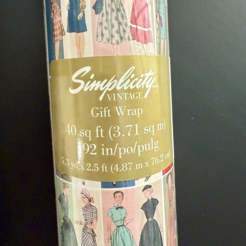 SIMPLICITY Gift Wrap 3 Rolls Vintage Dresses 40 Sq Ft Each NEW Sewing - Picture 5 of 5