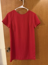 Lulu's Shift and Shout Red Shift Dress Short Sleeve Size Extra Small EUC