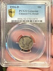 1916-D MERCURY DIME PCGS GENUINE CLEANED - VG DETAIL  **RARE**