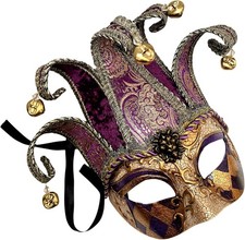 Unisex Mens Masquerade Jolly Jester Mask Halloween Cosplay Carnival Party
