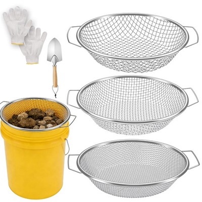 3PCS Soil Sifter for Gardening, Rock Soil Sifter with Handle Compost Sifting Scr