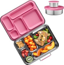Brotdose f&uuml;r Kinder, rechteckig mit 5 F&auml;chern Edelstahl Auslaufsicher