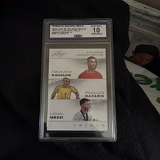 Messi Cristiano Ronaldo Nazario 2024 Leaf Exclusive Legends ELE-10 CCG 10 Soccer