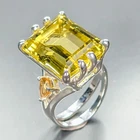 Art Jewelry 22 ct Natural Lemon Quartz Ring 925 Sterling Silver Size 7 /R460332