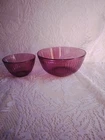 Pyrex Vintage Cranberry Nesting Bowls 7401-S 3 Cup & 10 Cup 7403