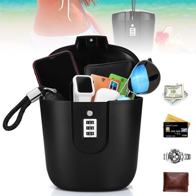 Mobiler Diebstahlsicherer Safe Schwarz mit Code für Strand/Sport/Einkauf