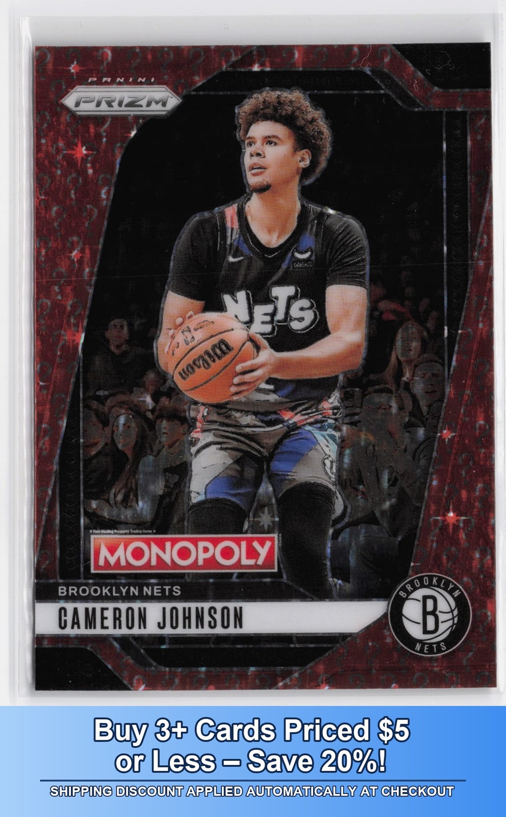 2024-25 Panini Prizm Monopoly Cameron Johnson #53 Question Mark Prizm Nets
