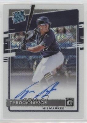 2020 Panini Donruss Optic White Mojo Prizm /99 Tyrone Taylor Auto RC 03rx