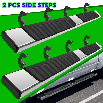 6'' For 2019-2025 Silverado/GMC Sierra Crew Cab Nerf Bar Running Board Side Step