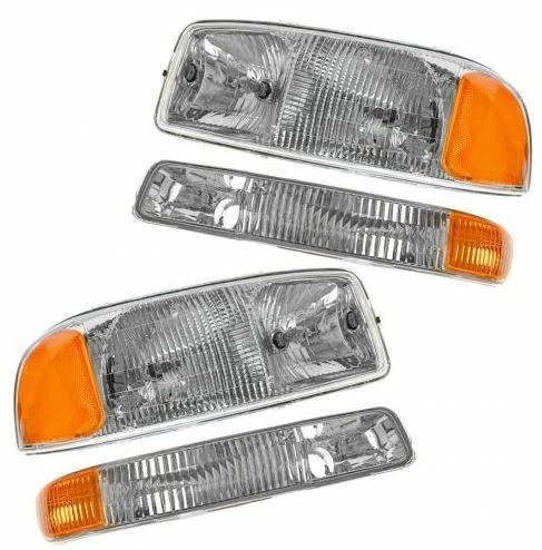 Conjunto de faróis e luzes de sinalização direita e esquerda para 1999-2004 GMC Sierra 2500 - Imagem 2 de 4