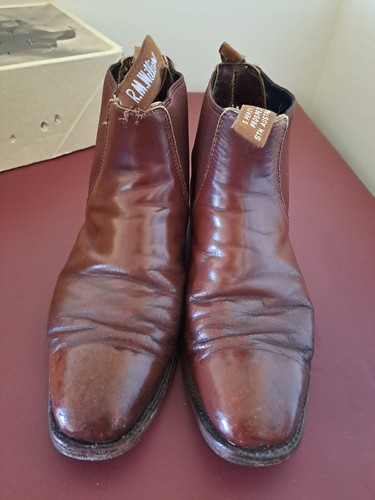 RM Williams Percy Boots Mens 8.5 Craftsman Brown Leather Pull On Chelsea Cowboy - Picture 7 of 24