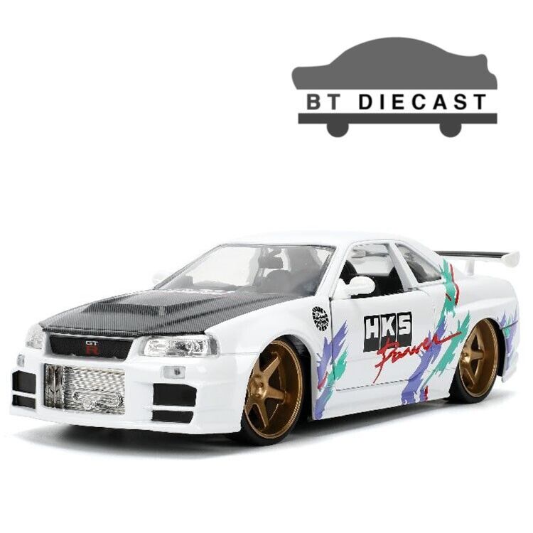 JADA JDM TUNERS 2002 NISSAN GT-R R34 HKS POWER 1/24 DIECAST JADA JDM TUNERS 2002 NISSAN GT-R R34 HKS POWER 1/24 DIECAST