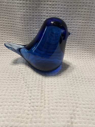 Fermacarte vintage Wedgewood uccellino vetro blu marcato Wedgewood Inghilterra 3,5"