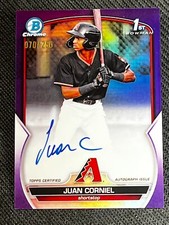 2023 Bowman Chrome 1st PURPLE REFRACTOR PROSPECT ROOKIE AUTO Juan Corniel /250