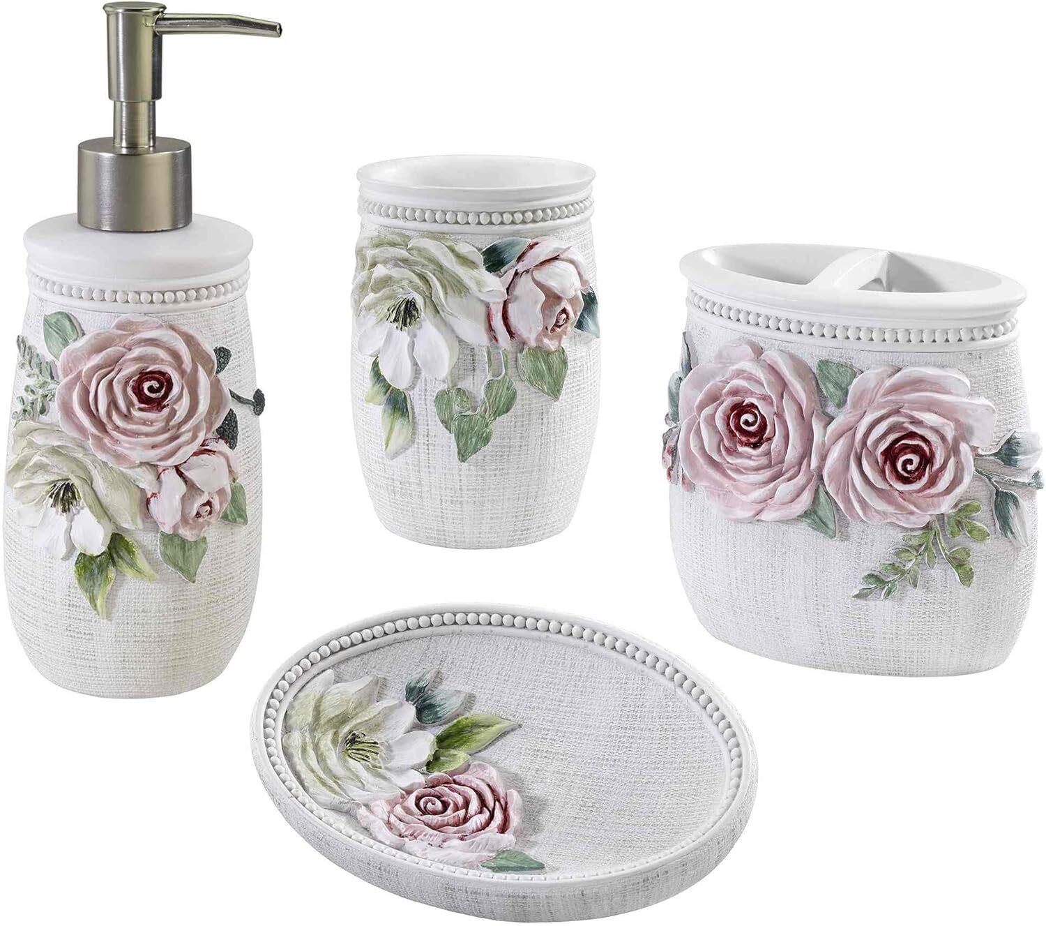 Avanti Linens - Accessory Set, Resin Tumbler, Toothbrush Holder, Multicolor