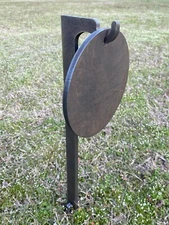 3/8" AR500 - 8" Round NRA Steel Shooting Target w/ 30" Ground Stake Hook Stand