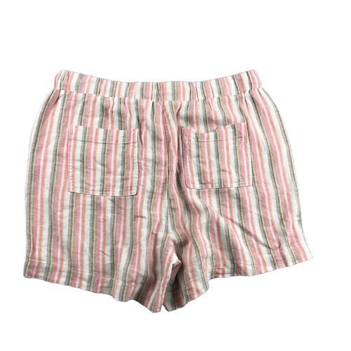 Briggs Shorts Womens Large Pink Striped Linen Blend Drawstring NWT - Picture 6 of 11