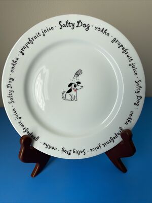 New POTTERY BARN  BAR LINGO   Salty Dog 8 INCH COCKTAIL PLATE Never Been Used