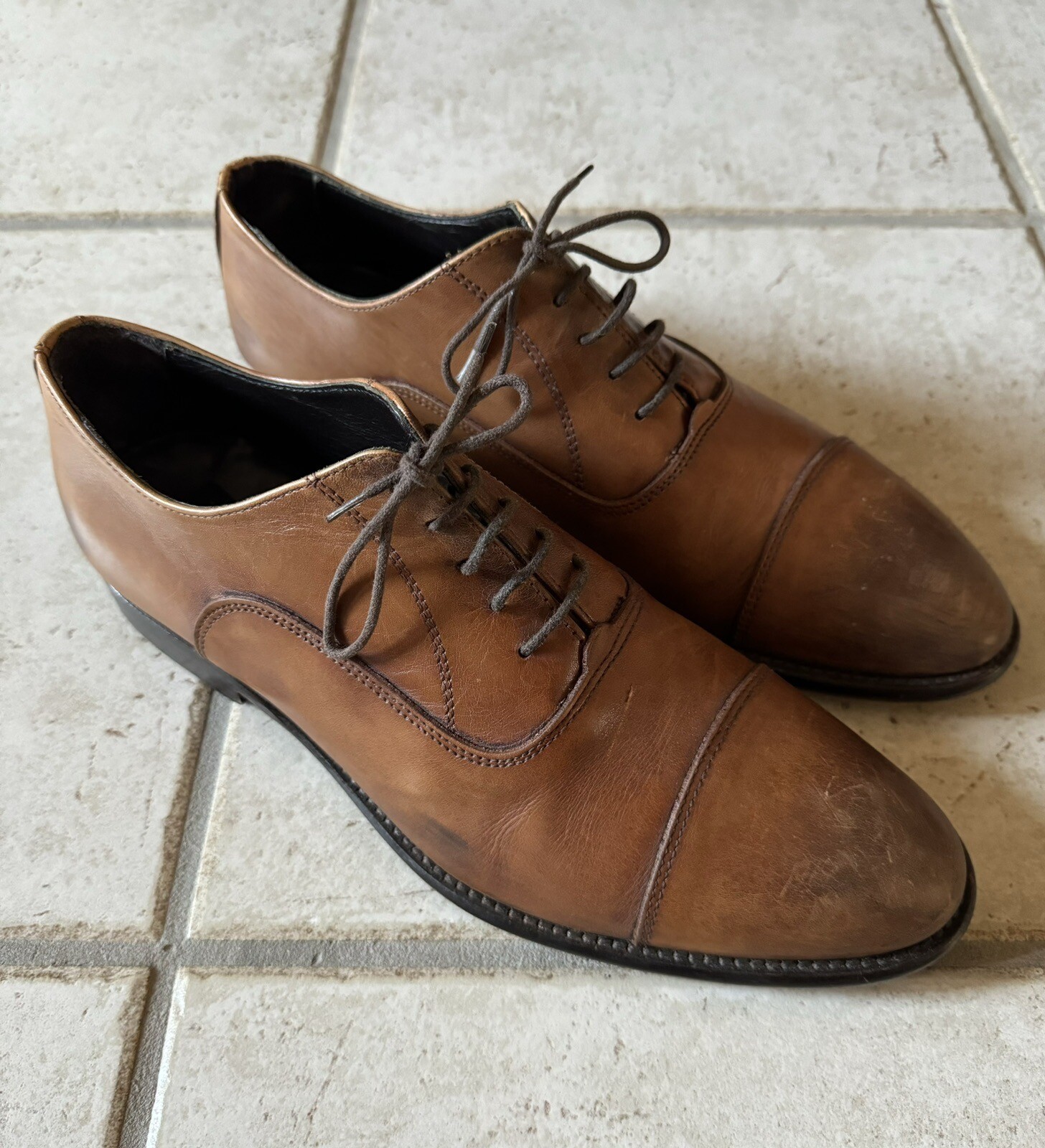 SAOLA Scarpe Oxford To Boot New York 9 5 marroni punta cappuccio usate