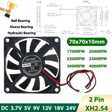 7010 Cooling Fan Mini Silent Brushless Fans DC 3.7V-24V Computer Case 70x70x10mm