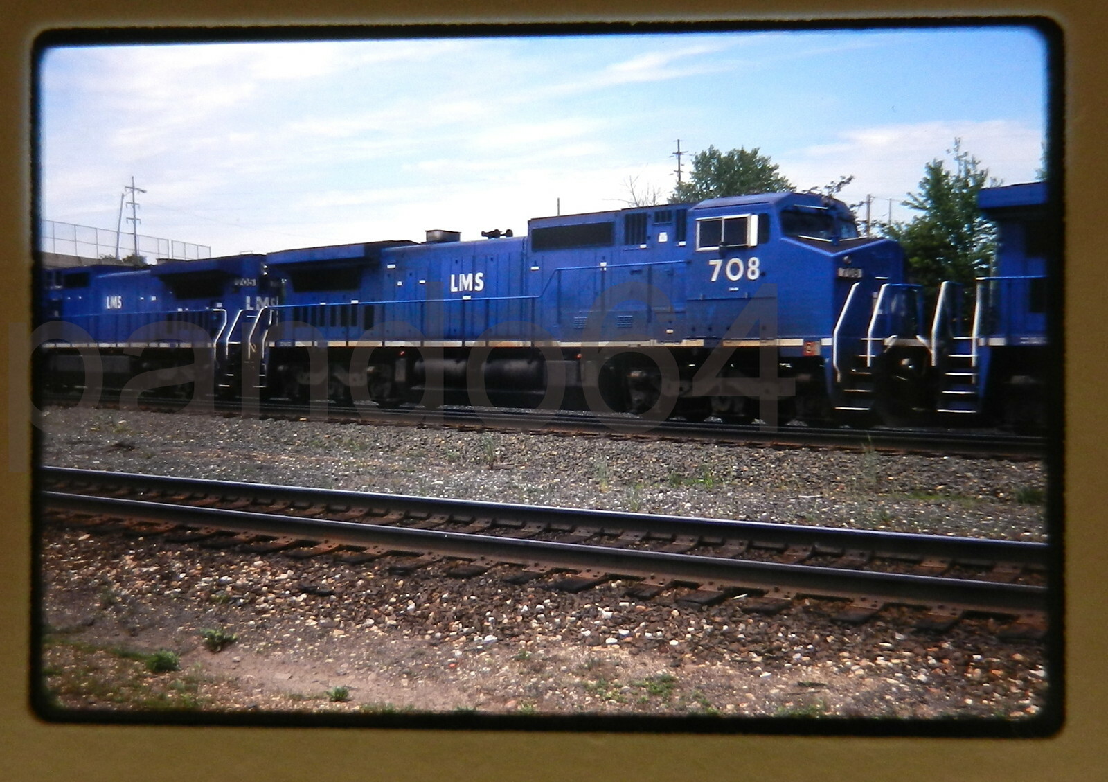 RR TRAIN Slide LMSX Locomotive Management Services #708 GE C40-8W ...