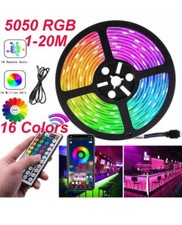 LED Strip Lights 5m RGB 5050 Color Changing Tape For Room Bars Kitchen Mirror's 