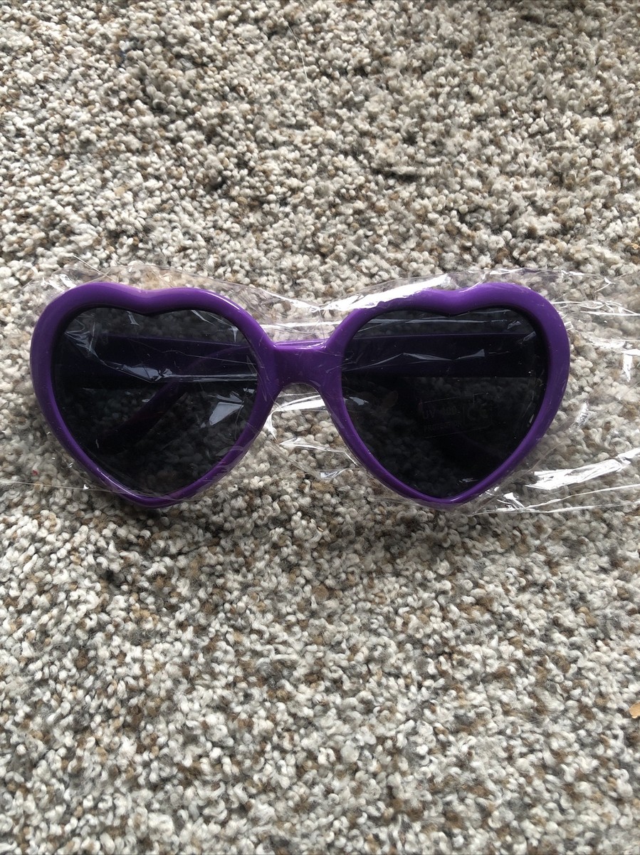 sunglasses heart Shaped purple plastic UV 400